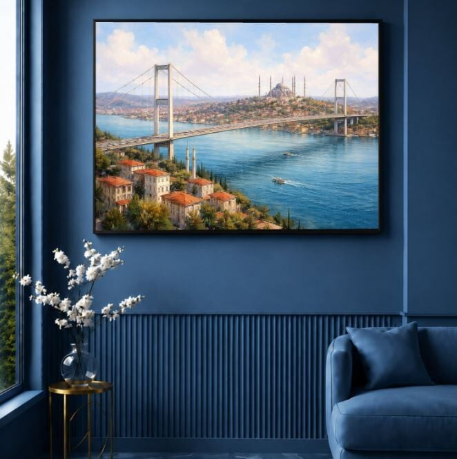 İstanbul Tablosu Boğaziçi ve Büyük Çamlıca Camii