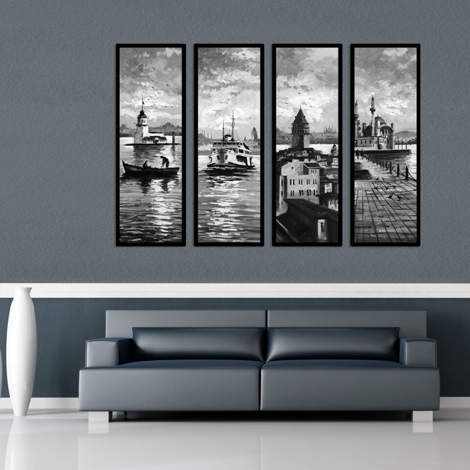 Dört Zaman İstanbul Dokulu Yağlıboya Tablo