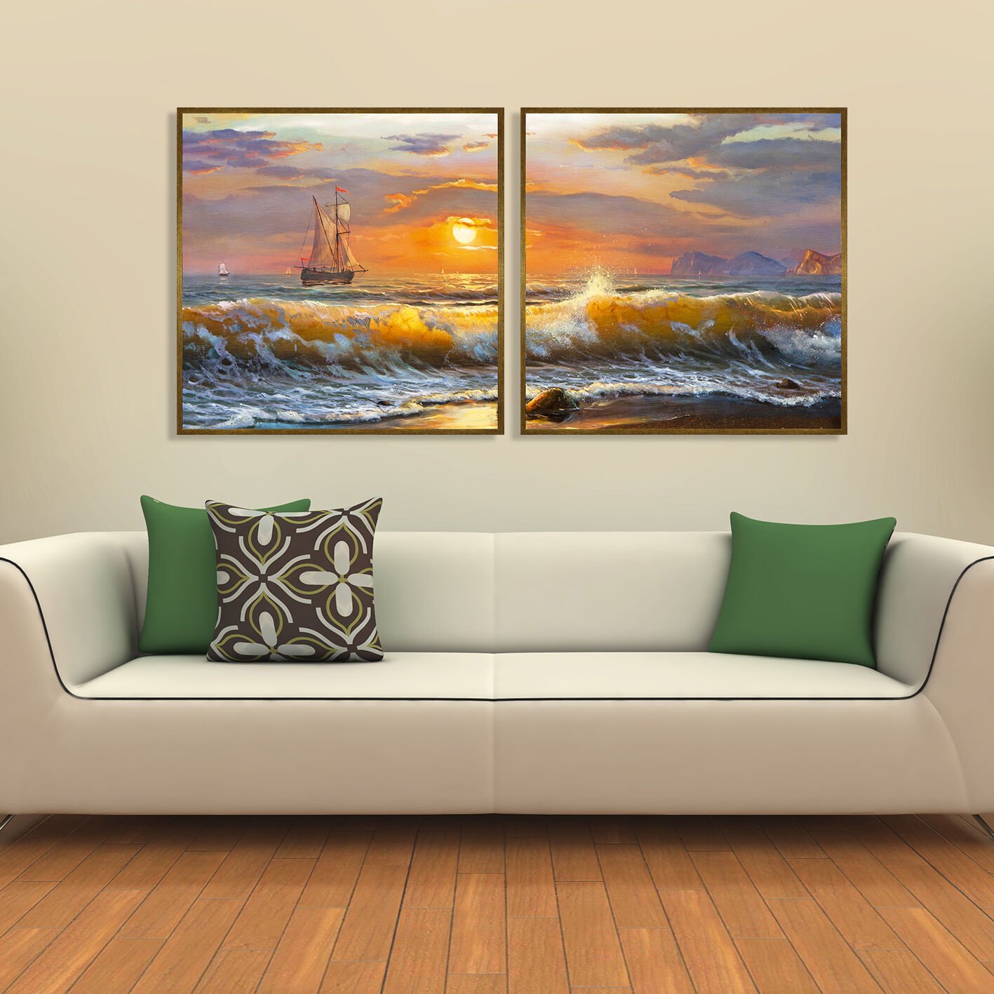 Günbatımında Ufuk Dokulu Yağlıboya Tablo