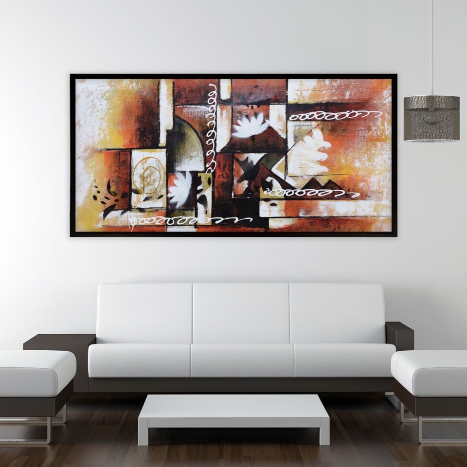 Doğadan Yansıma Soyut Dokulu Yağlıboya Tablo