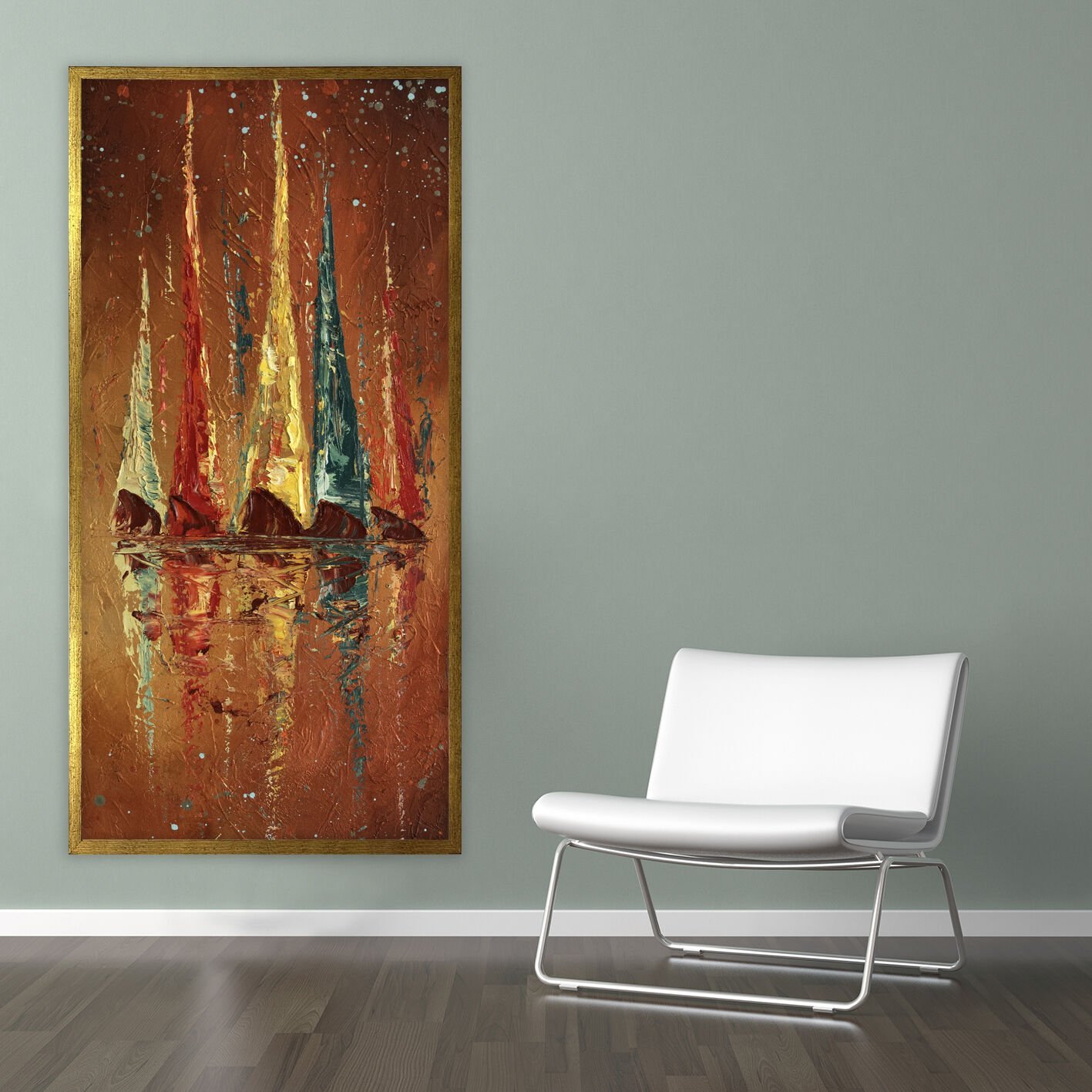 Sessiz Yansımalar Soyut Dokulu Yağlıboya Tablo