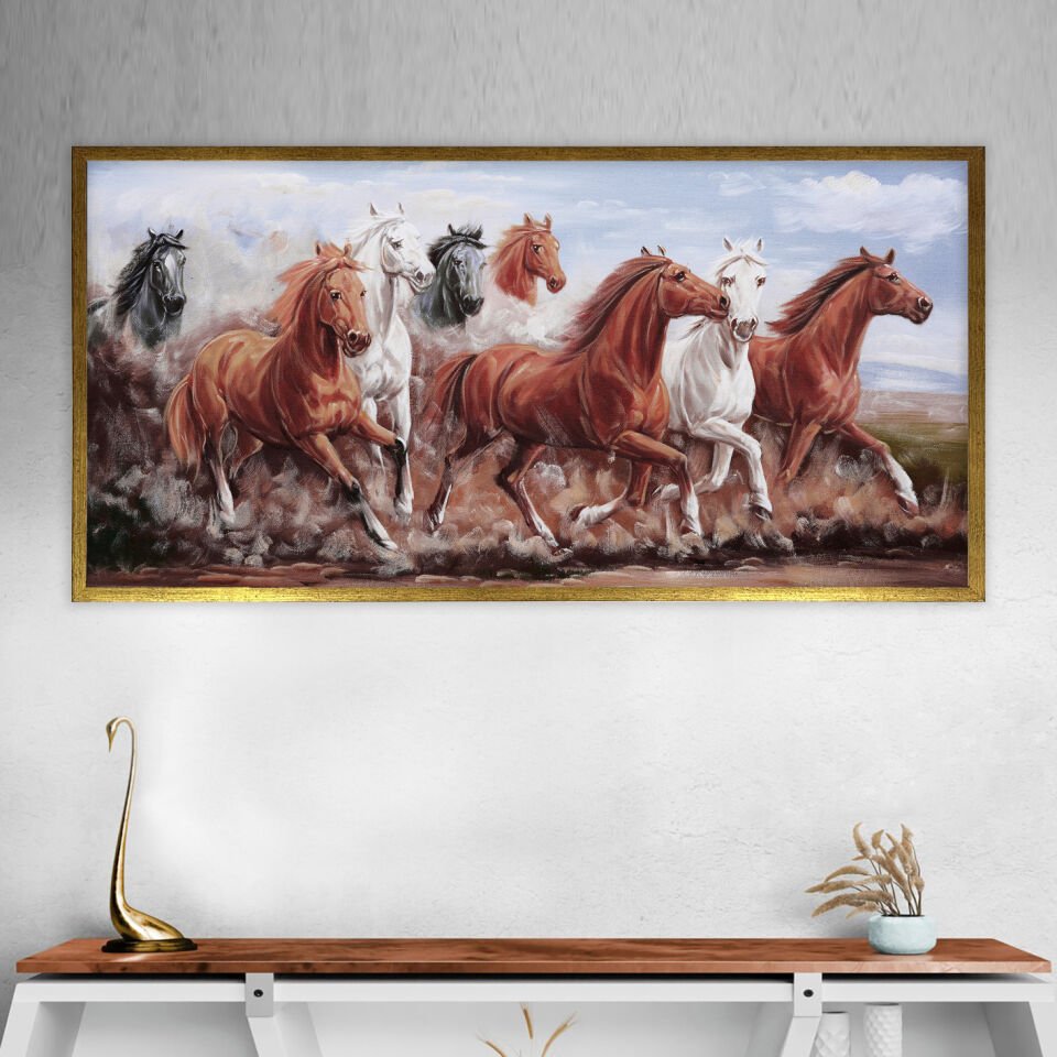 Özgürlüğün Koşusu Dokulu Yağlıboya Tablo