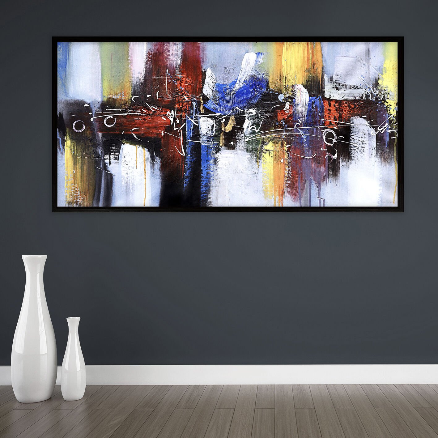 Sessiz Çatışma Soyut Dokulu Yağlıboya Tablo