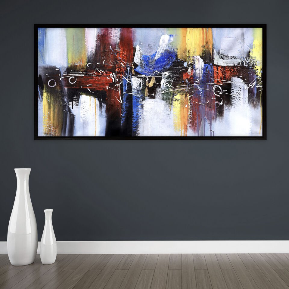 Sessiz Çatışma Soyut Dokulu Yağlıboya Tablo