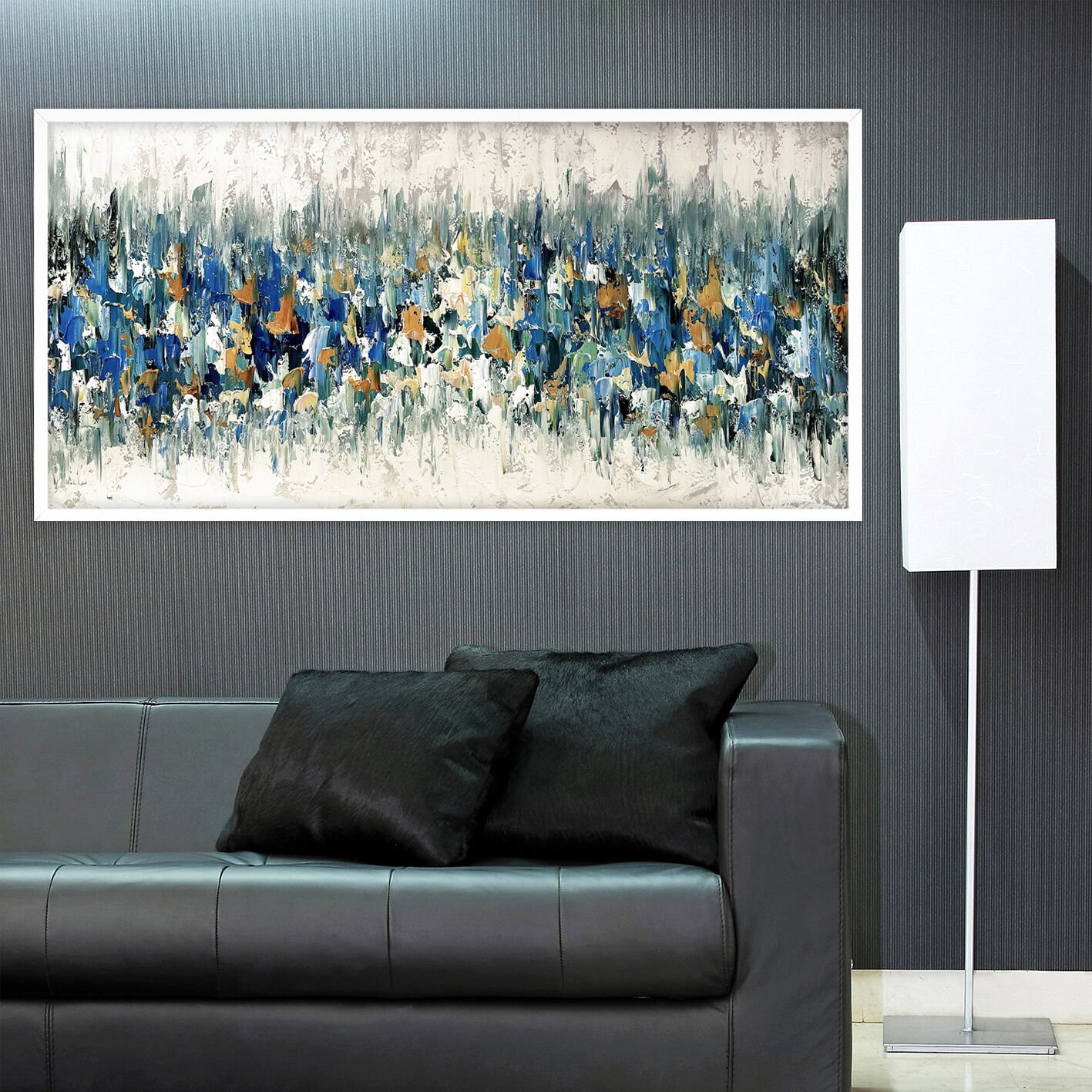 Sessiz Akış Soyut Dokulu Yağlıboya Tablo