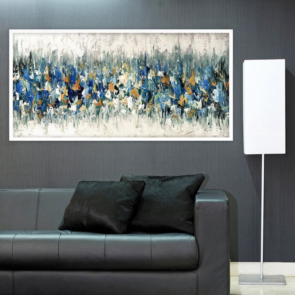 Sessiz Akış Soyut Dokulu Yağlıboya Tablo