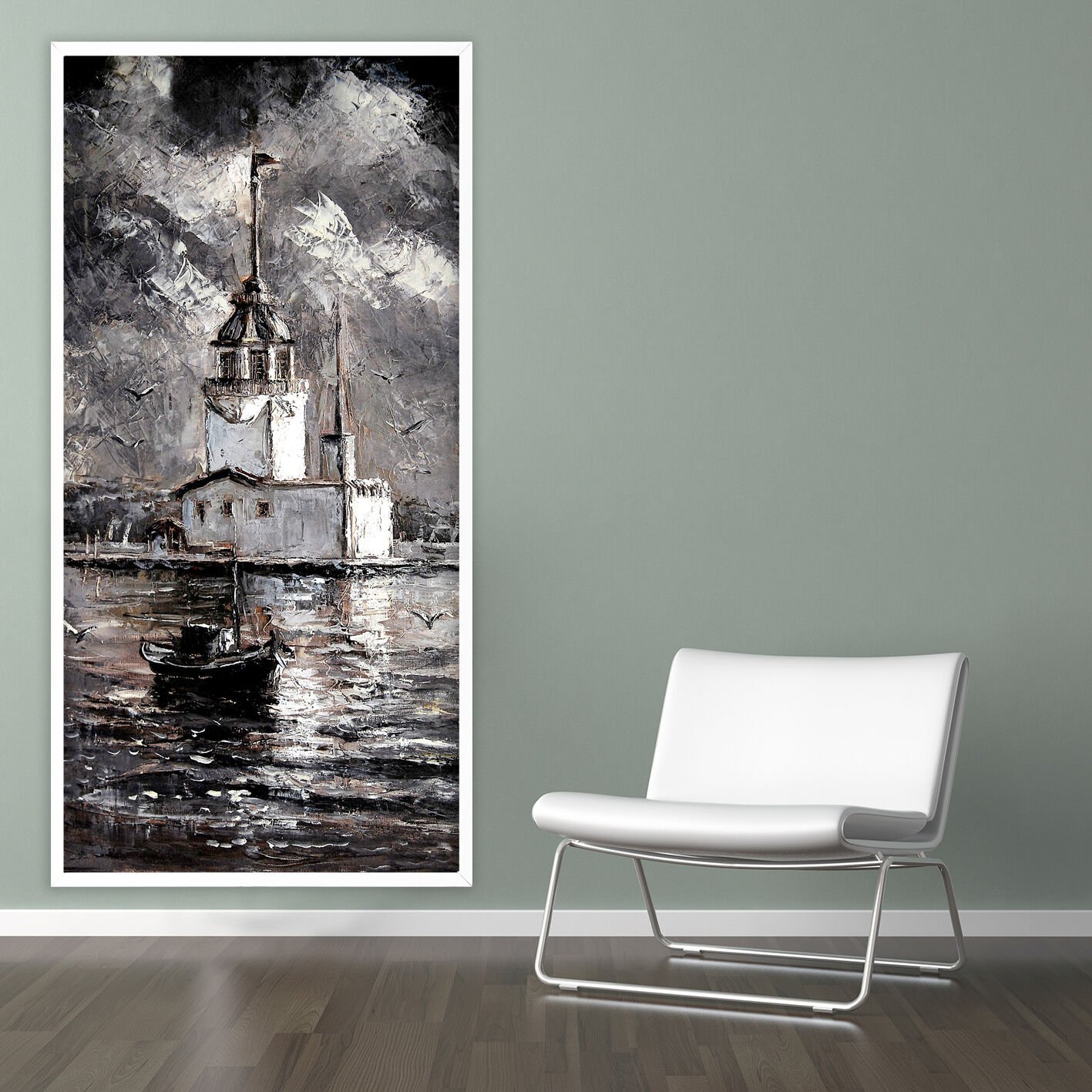 Zamanın Tanığı Manzara Dokulu Yağlıboya Tablo