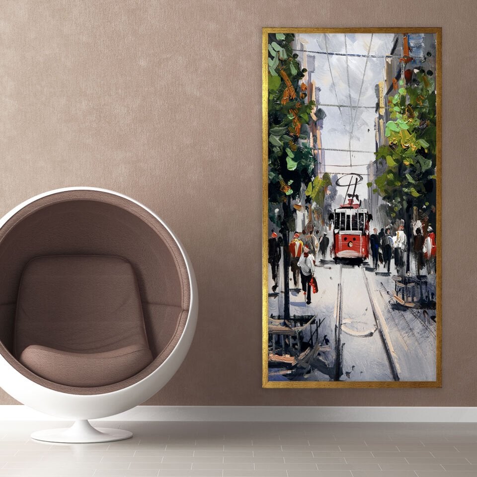 Şehrin Ritmi Manzara Dokulu Yağlıboya Tablo