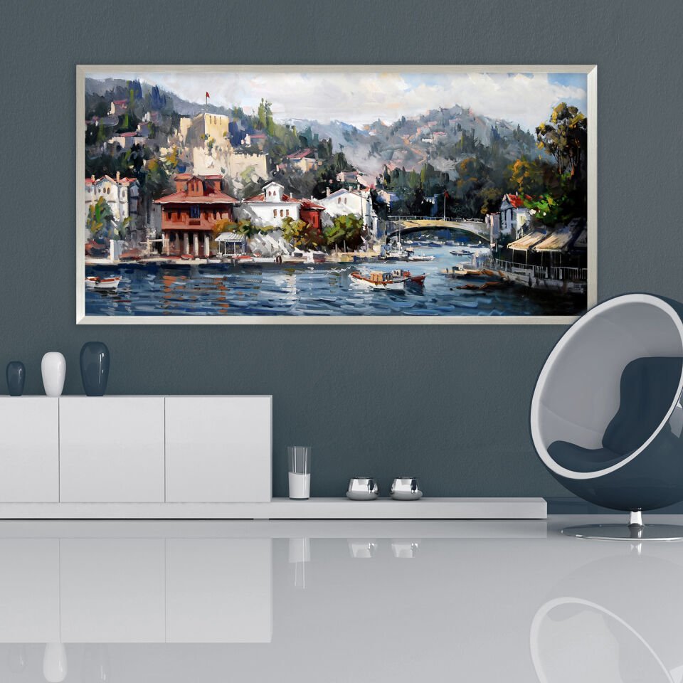 Sabahın Nefesi Manzara Dokulu Yağlıboya Tablo