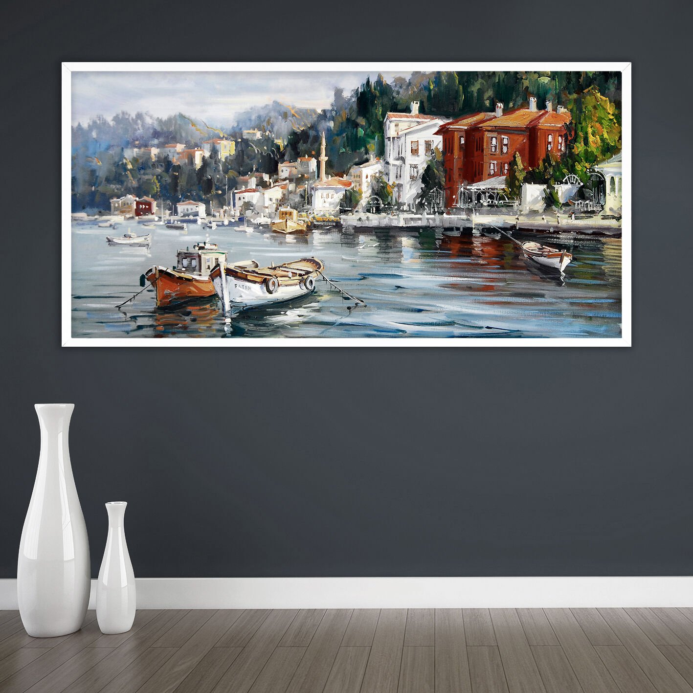 Gölün Nefesi Manzara Dokulu Yağlıboya Tablo