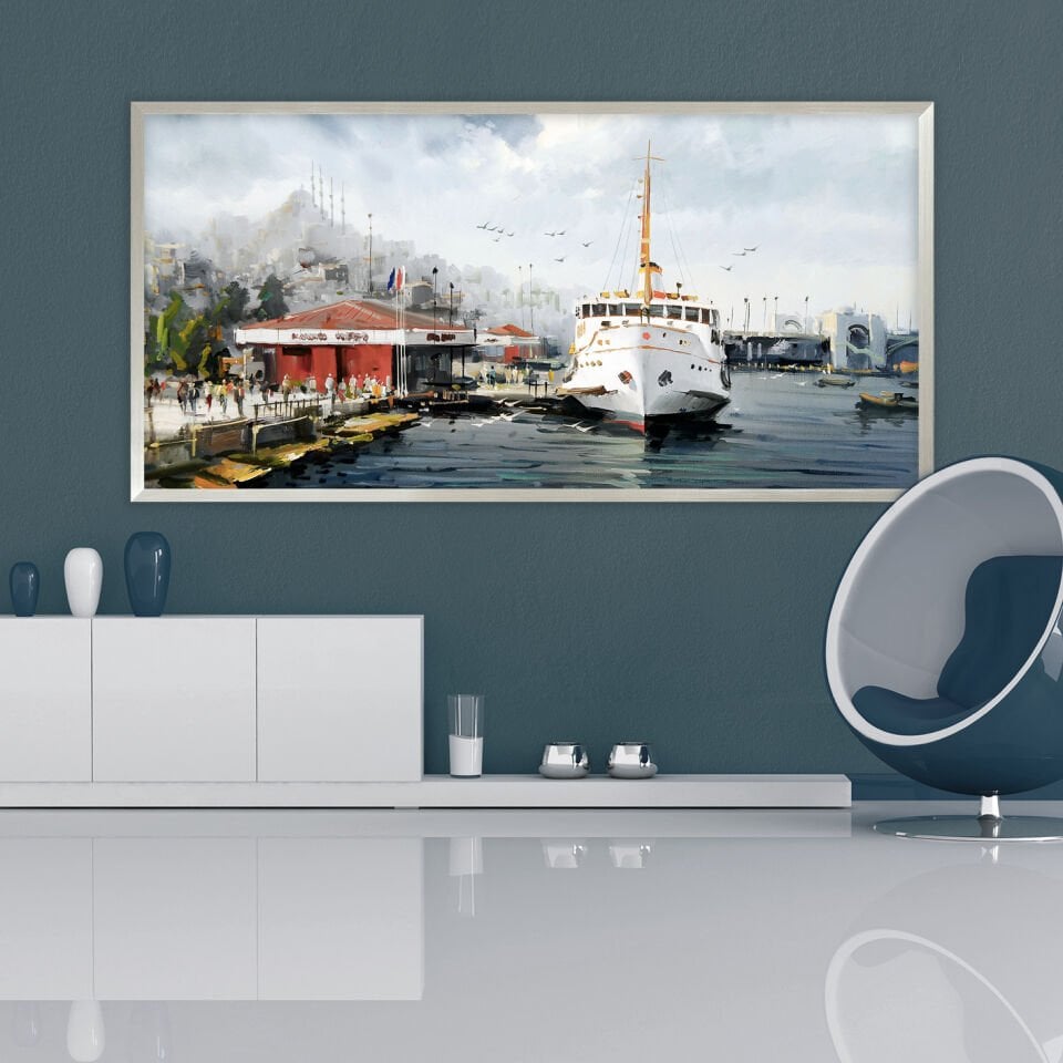 Limana Dönüş Manzara Dokulu Yağlıboya Tablo