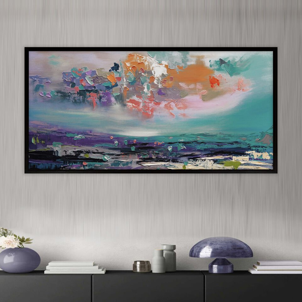 Sonsuz Ufuk Soyut Dokulu Yağlıboya Tablo