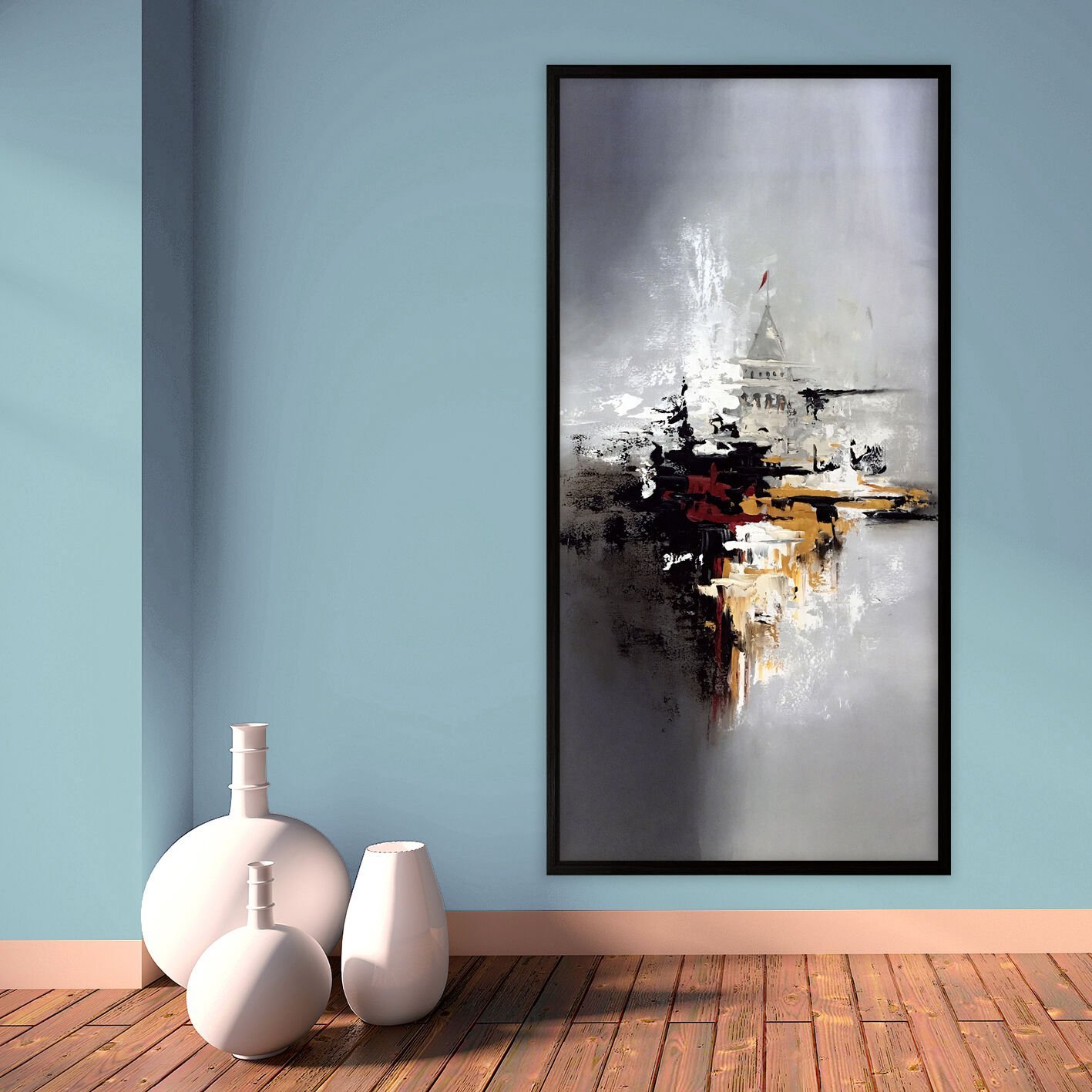 Sisler İçinde Soyut Dokulu Yağlıboya Tablo