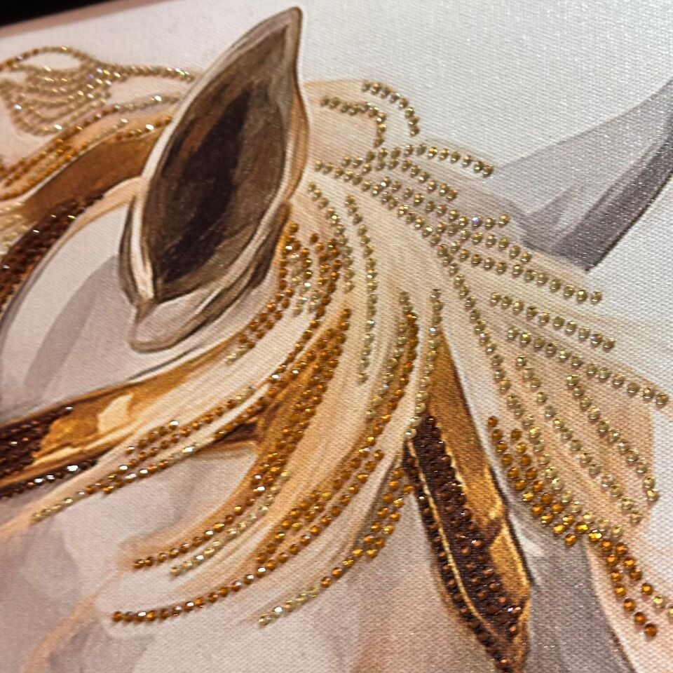 Asaletin Simgesi – Taş İşlemeli At Figürlü Kanvas Tablo