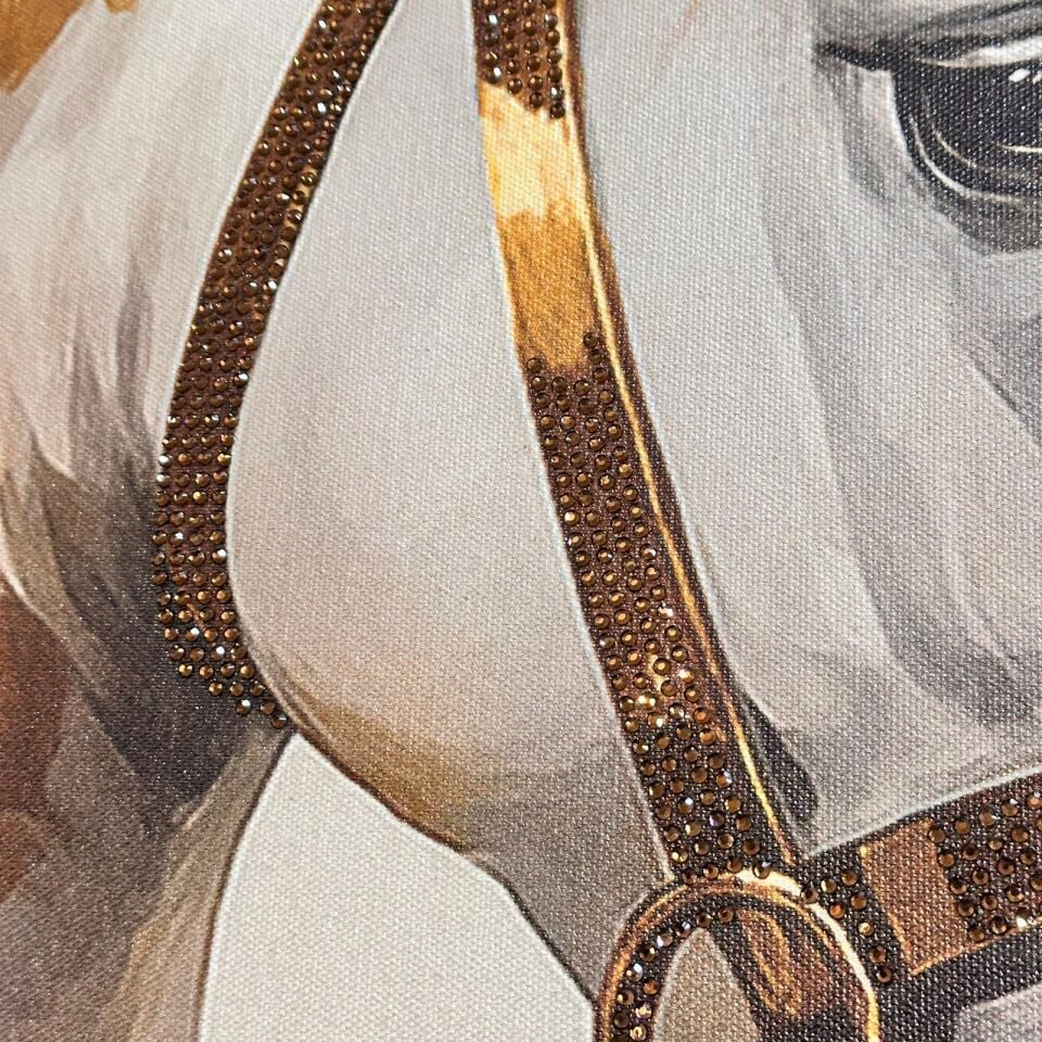 Asaletin Simgesi – Taş İşlemeli At Figürlü Kanvas Tablo