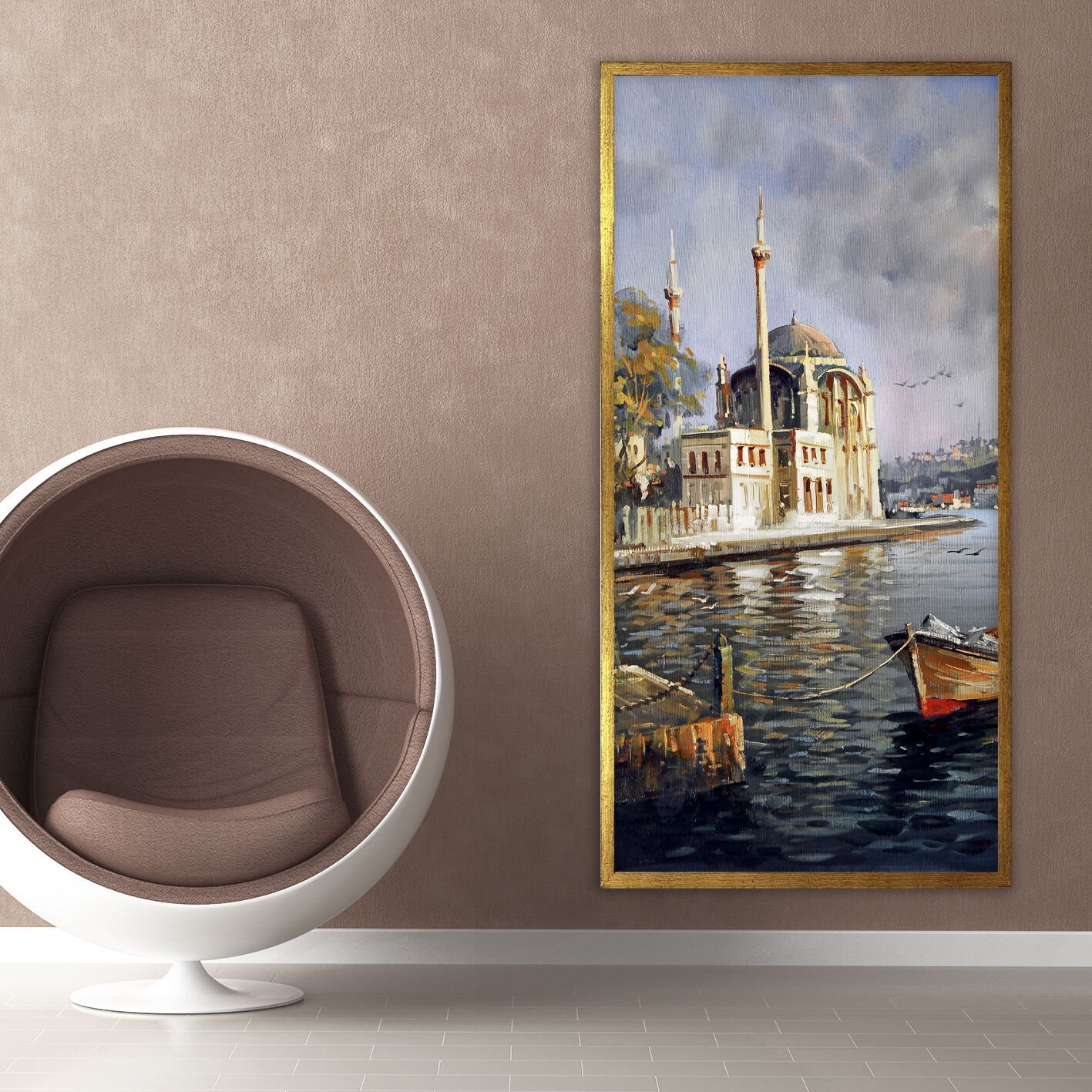 Ortaköy Camii’nin Işıltısı Dokulu Yağlıboya Tablo