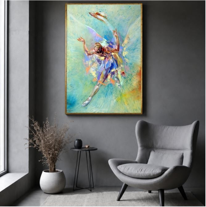 Balerin Yağlı Boya Tablo Modern Figüratif Kuğu Dansı