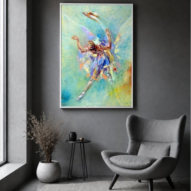 Balerin Yağlı Boya Tablo Modern Figüratif Kuğu Dansı