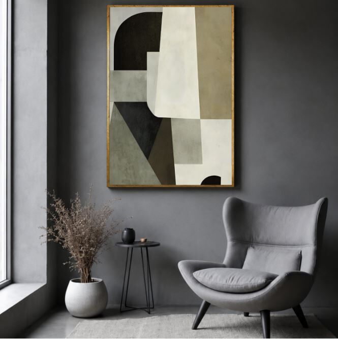 Geometrik Soyut Tablo Modern Minimalist Dekoratif Duvar Tablosu