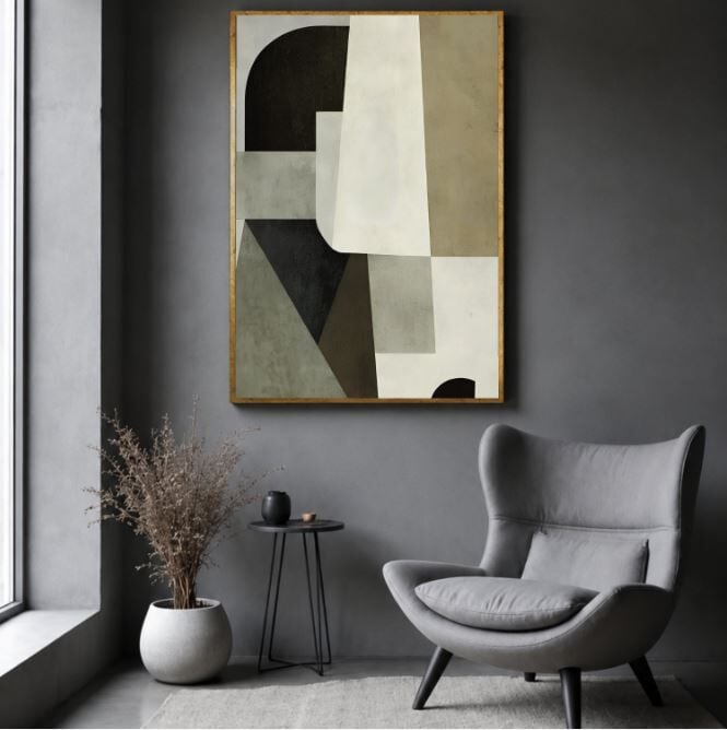 Geometrik Soyut Tablo Modern Minimalist Dekoratif Duvar Tablosu