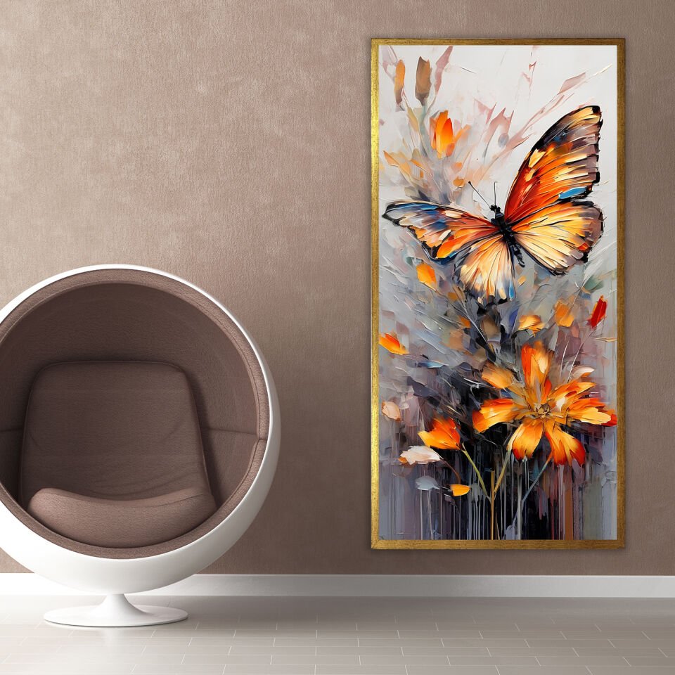 Kelebeğin Bahçesi Dokulu Yağlıboya Tablo