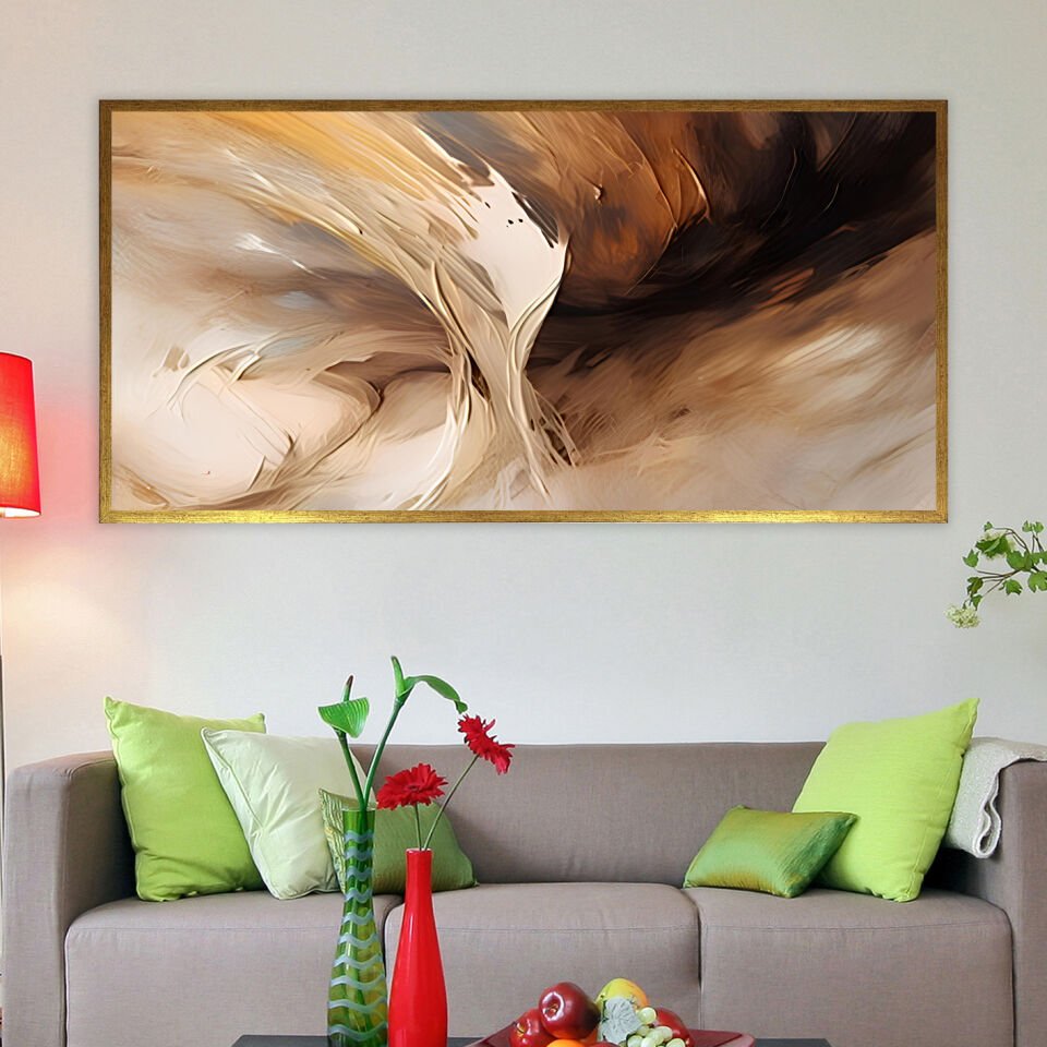 Renk ve Hareket Soyut Dokulu Yağlıboya Tablo