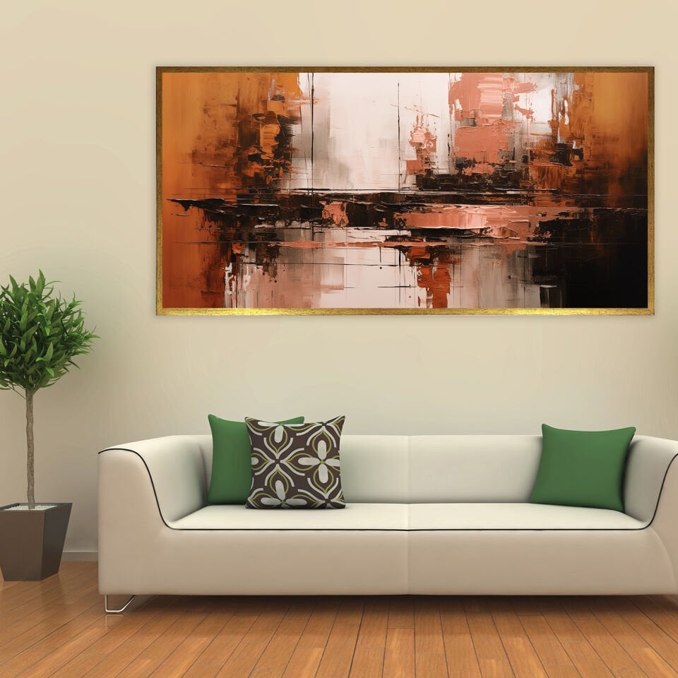 Renklerin İçsel Akışı Soyut Dokulu Yağlıboya Tablo