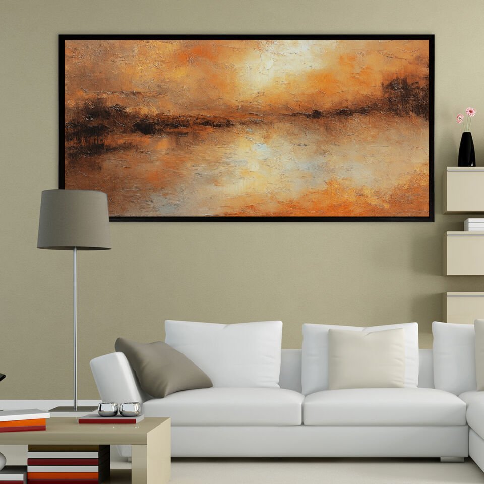 Renklerin Manzarası Dokulu Yağlıboya Tablo