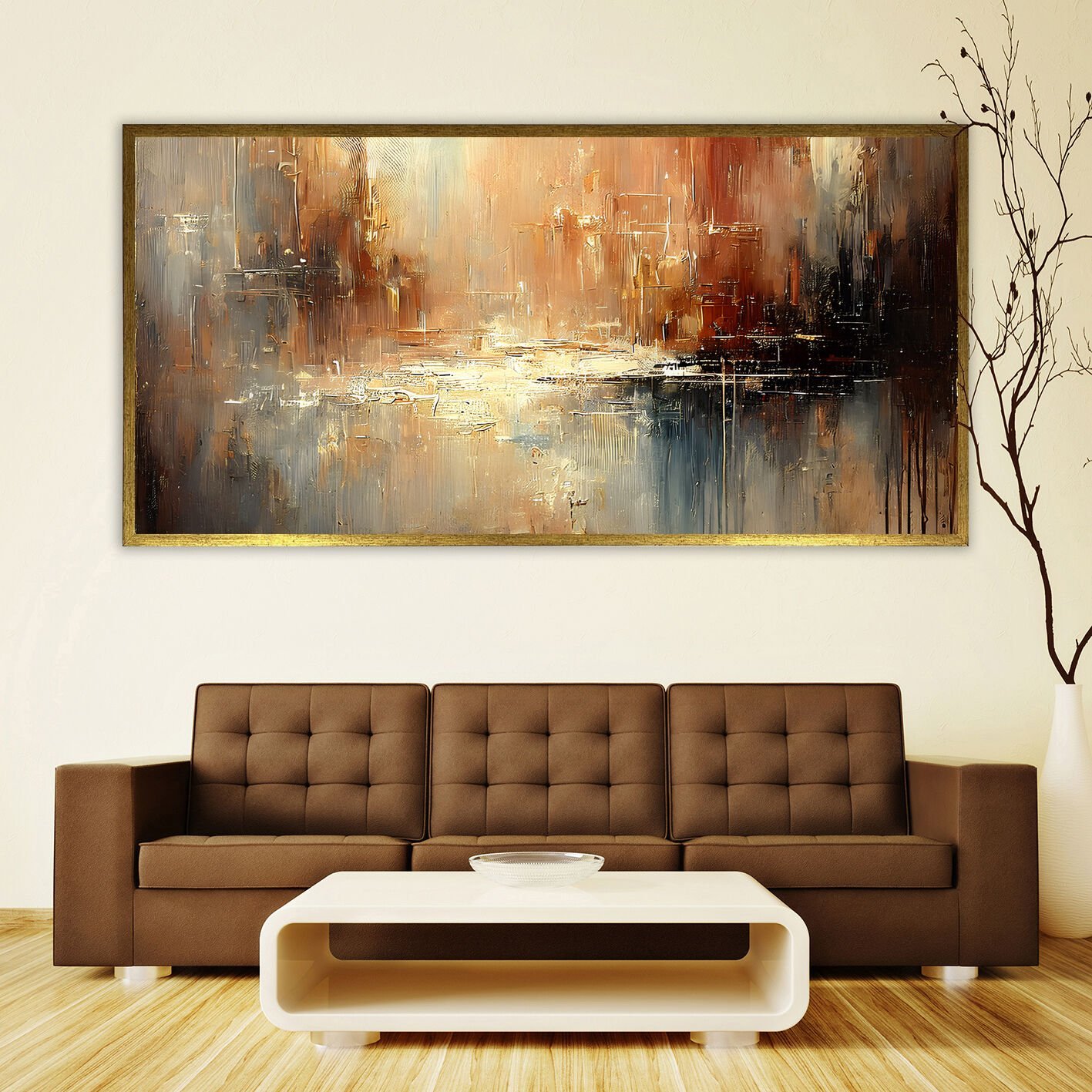 Sisli Ufuk Soyut Dokulu Yağlıboya Tablo