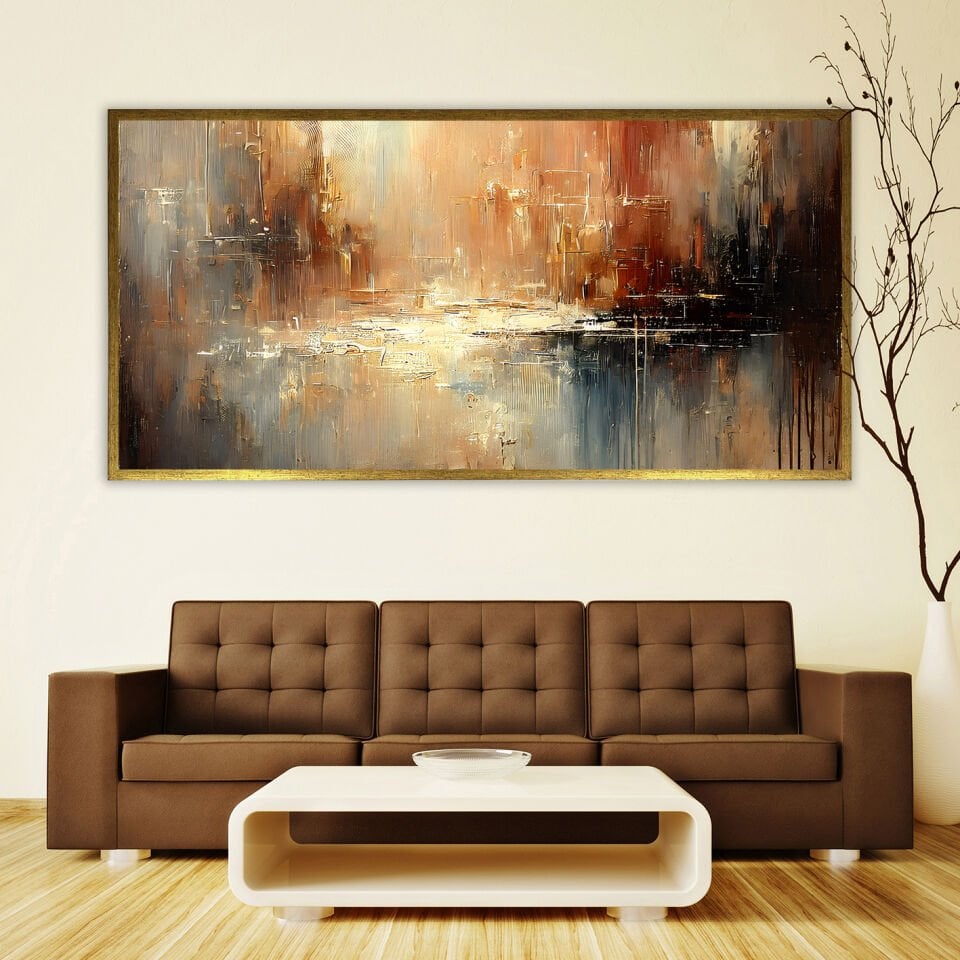 Sisli Ufuk Soyut Dokulu Yağlıboya Tablo