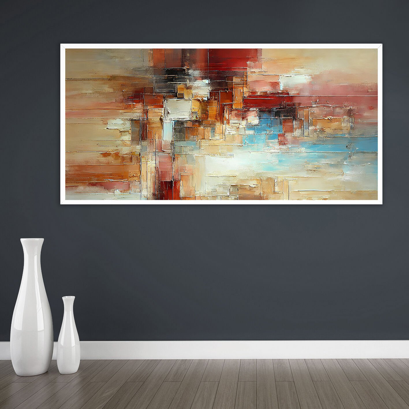 Görünmeyen Manzara Soyut Dokulu Yağlıboya Tablo