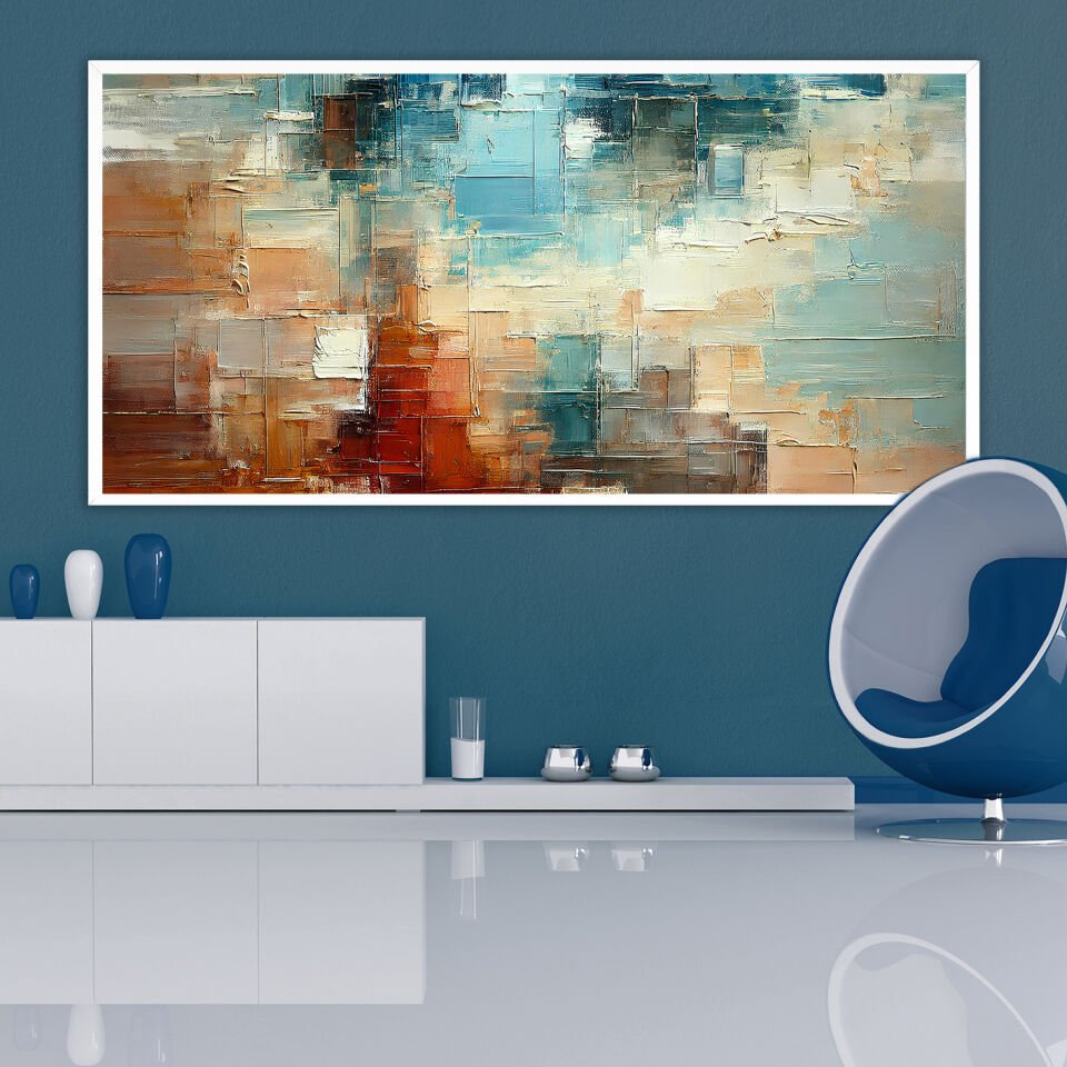 Sessiz Ufuk Soyut Dokulu Yağlıboya Tablo